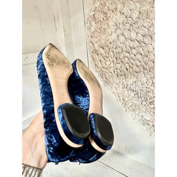 Nicholas Kirkwood Beya Velvet Slip On Pointed Toe Loafers Blue Women's 39 / 8.5 - Picture 9 of 9